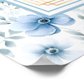 Zeitlose Wasserfarbe Light Blue Gold Seekarte Poster (Ecke)