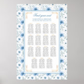 Zeitlose Wasserfarbe Light Blue Gold Seekarte Poster (Vorne)