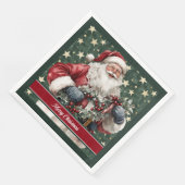 Zeitlose Wasserfarbe Santa Claus Table Napkins Serviette (Ecke)