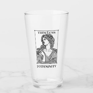 "Zeitlose Weiblichkeit" Elegant Etched 16 oz. Glas