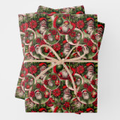 Zeitlose Weihnachten und Poinsettias Geschenkpapier Set (Beispiel)