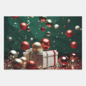 Zeitlose Weihnachtsschmuckuhr Geschenkpapier Set (Vorderseite 2)