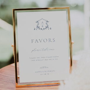 Zeitlose Weintrauben Dusty Blue Wappen Gefallen Ze Poster