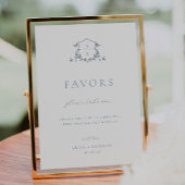 Zeitlose Weintrauben Dusty Blue Wappen Gefallen Ze Poster