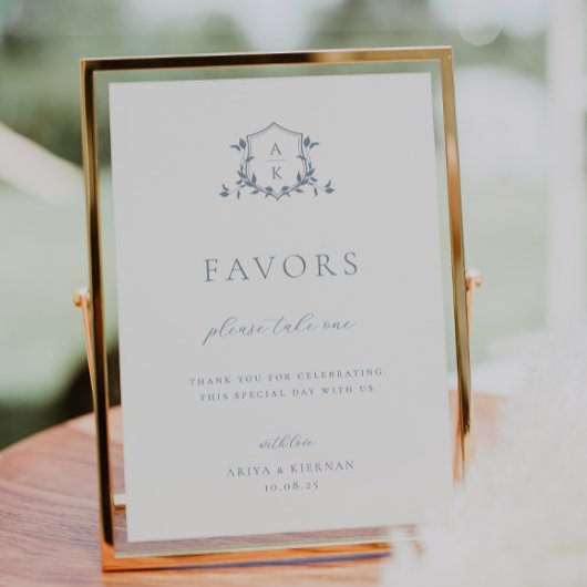 Zeitlose Weintrauben Dusty Blue Wappen Gefallen Ze Poster