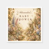 Zeitlose Wildblumen-Boho-Baby-Party Serviette (Vorderseite)