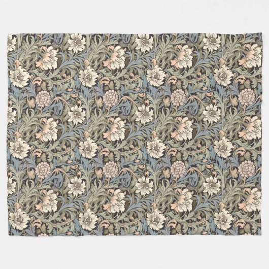 Zeitlose William Morris Classic Blumenmuster Fleecedecke (Vorderseite (Horizontal))