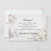 Zeitlose Winterhochzeit Dankeskarte (Vorderseite)