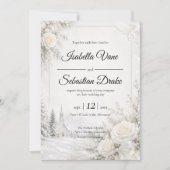 Zeitlose Winterhochzeit Einladung (Vorderseite)