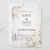 Zeitlose Winterhochzeit Save The Date (Vorderseite)