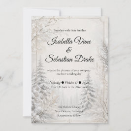 Zeitlose Winterwald-Eleganz-Hochzeit Einladung