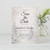 Zeitlose Winterwald-Eleganz-Hochzeit Save The Date (Stehend Vorderseite)