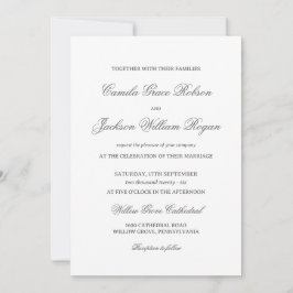 Zeitloser Alter Reichtum Schwarz-Weiß-Hochzeit Einladung
