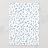 Zeitloser Blauer Garten Elegantes Altes Geld Hochz Menükarte (Rückseite)