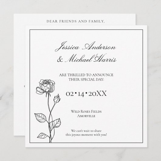 Zeitloser Blendenzustand mit Textkarte Save the Da Save The Date (Vorne/Hinten)