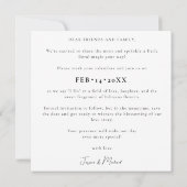 Zeitloser Blendenzustand mit Textkarte Save the Da Save The Date (Rückseite)