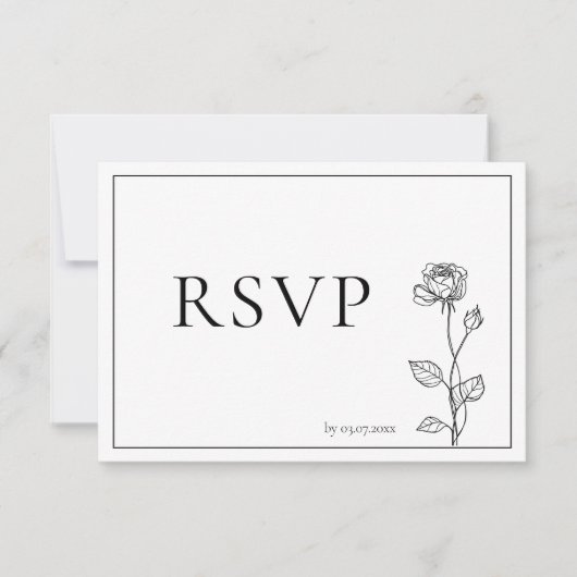 Zeitloser Bloom mit Gesangsanforderung RSVP Karte (Vorderseite)