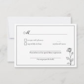 Zeitloser Bloom mit Gesangsanforderung RSVP Karte (Rückseite)