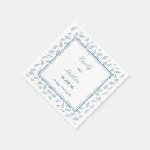 Zeitloser Blue Garden Elegante Klassische Hochzeit Serviette (Ecke)