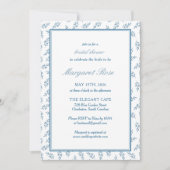 Zeitloser Blue Garden Elegantes klassisches Brautp Einladung (Vorderseite)