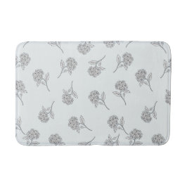 Zeitloser botanischer Bloom Softgrau Badematte