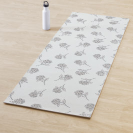 Zeitloser botanischer Bloom Softgrau Yogamatte