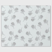 Zeitloser botanischer Blütenstand Softgrau Geschenkpapier (Flach)