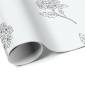 Zeitloser botanischer Blütenstand Softgrau Geschenkpapier (Rolleneckpunkt)