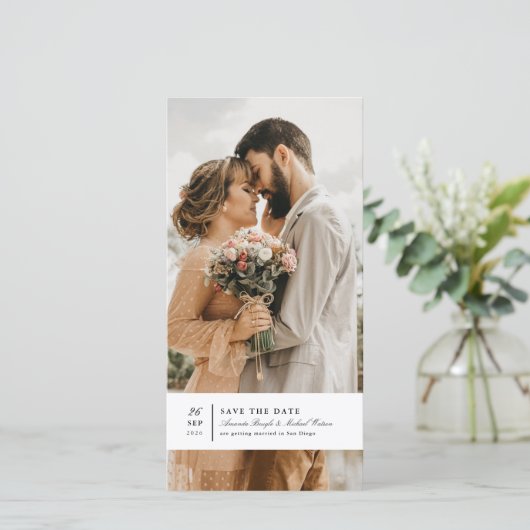 Zeitloser Charm Save the Date (Stehend Vorderseite)