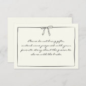 Zeitloser Chic Coquette Bow Brautparty Brunch Begleitkarte (Vorne/Hinten)