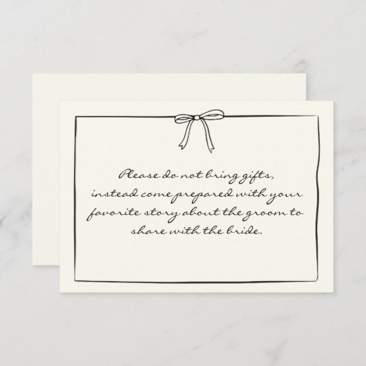 Zeitloser Chic Coquette Bow Brautparty Brunch Begleitkarte (Vorne/Hinten)