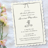 Zeitloser Chic Coquette Bow Brautparty Brunch Einladung