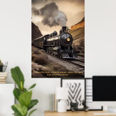 "Zeitloser Dampf: Die Majestät klassischer Züge Poster (Heimbüro)