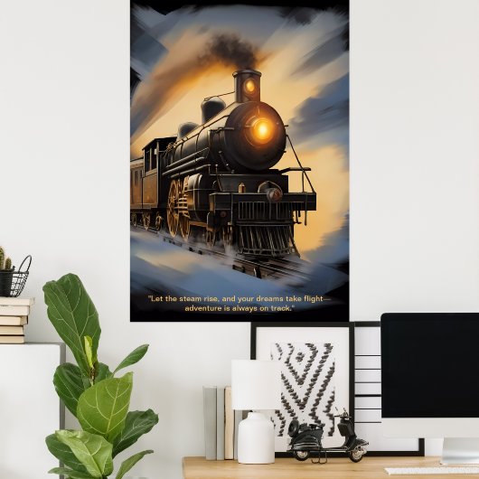 "Zeitloser Dampf: Die Majestät klassischer Züge Poster (Heimbüro)