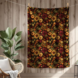 Zeitloser Fall Blanket florale Blanket reich Autum Fleecedecke