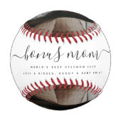 Zeitloser Foto Kalligrafie Bonus Mama Mütter Tag Baseball (Rückseite)