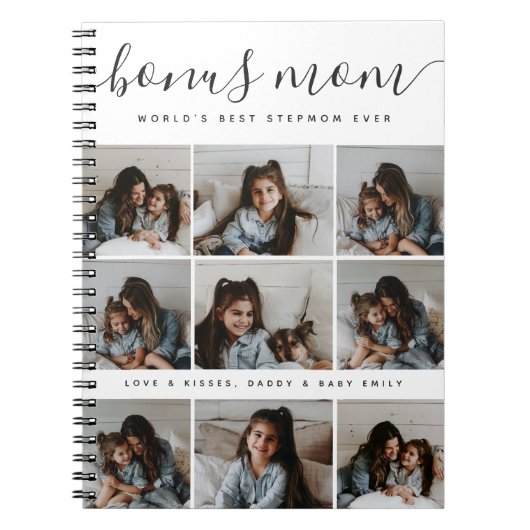 Zeitloser FotoCollage White Stepama Mütter Tag Notizblock (Vorderseite)