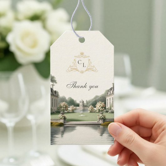 Zeitloser Garten | Französische Château-Monogramm- Geschenkanhänger