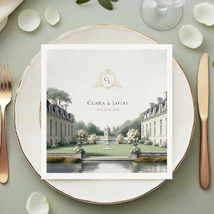 Zeitloser Garten Französische Château-Monogramm- Serviette
