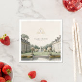 Zeitloser Garten | Französische Château-Monogramm- Serviette (Beispiel)