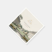 Zeitloser Garten | Französische Château-Monogramm- Serviette (Ecke)