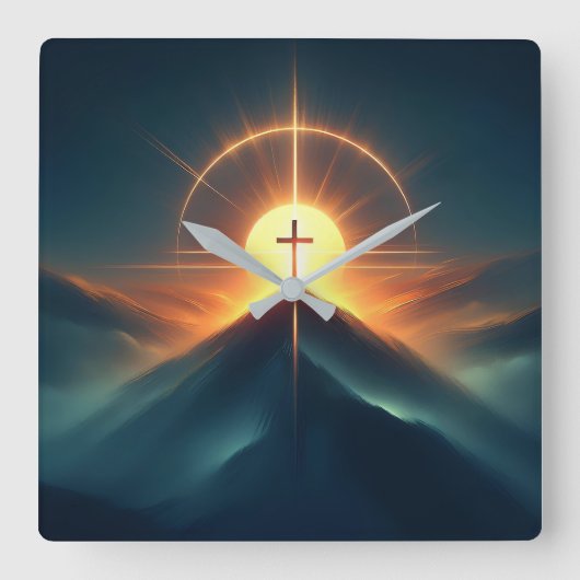 Zeitloser Glaube Quadratische Wanduhr (Vorderseite)