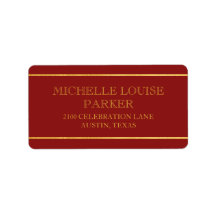 Zeitloser Gold Kardinal Red Personalisiert