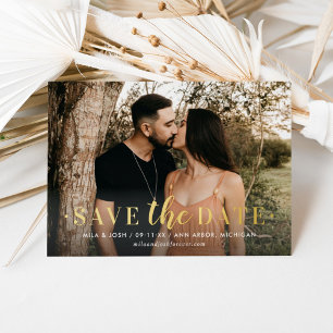 Zeitloser Goldfolien-Save-the-Date-Typ Folieneinladung