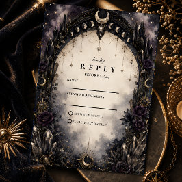 Zeitloser gotischer himmlischer Hochzeit RSVP Karte