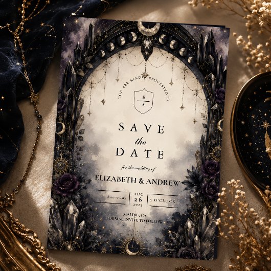 Zeitloser gotischer himmlischer Hochzeit Save The Date