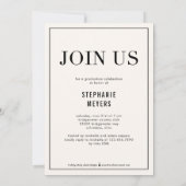 Zeitloser Grid EDITABLE COLOR Abschluss Einladung (Rückseite)