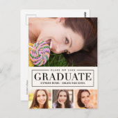 Zeitloser Grid EDITABLE COLOR Abschluss Postkarte (Vorne/Hinten)