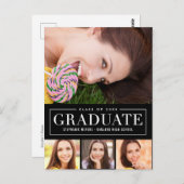 Zeitloser Grid EDITABLE COLOR Abschluss Postkarte (Vorne/Hinten)