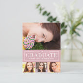 Zeitloser Grid EDITABLE FARBE Abschluss Postkarte (Stehend Vorderseite)